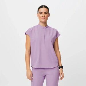 Figs Rafaela Oversized Scrub Top 3 Pocket Healthcare in Lavender Purple 3XL